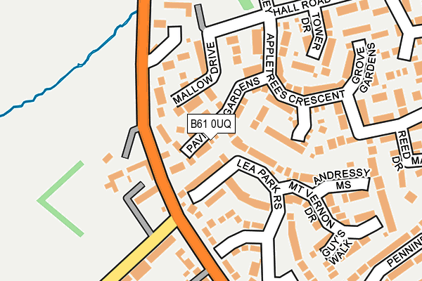 B61 0UQ map - OS OpenMap – Local (Ordnance Survey)