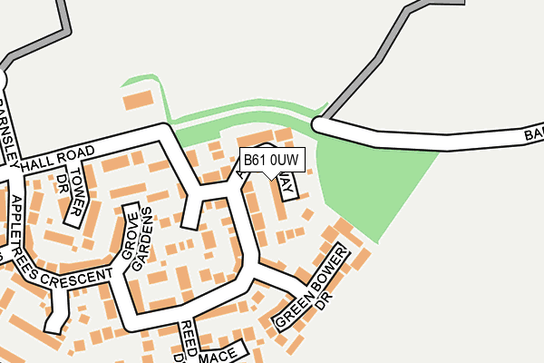 B61 0UW map - OS OpenMap – Local (Ordnance Survey)