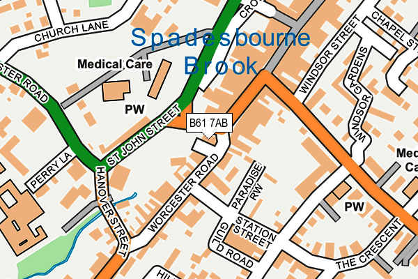 B61 7AB map - OS OpenMap – Local (Ordnance Survey)