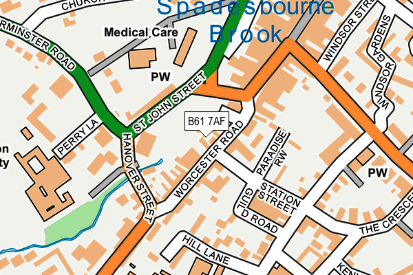 B61 7AF map - OS OpenMap – Local (Ordnance Survey)