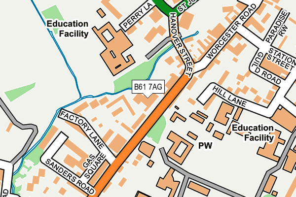 B61 7AG map - OS OpenMap – Local (Ordnance Survey)