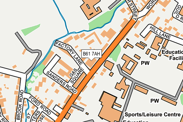 B61 7AH map - OS OpenMap – Local (Ordnance Survey)