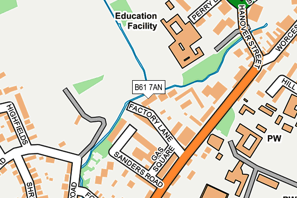 B61 7AN map - OS OpenMap – Local (Ordnance Survey)