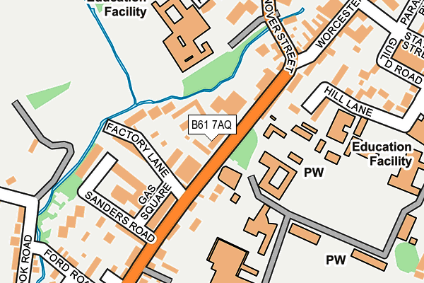 B61 7AQ map - OS OpenMap – Local (Ordnance Survey)