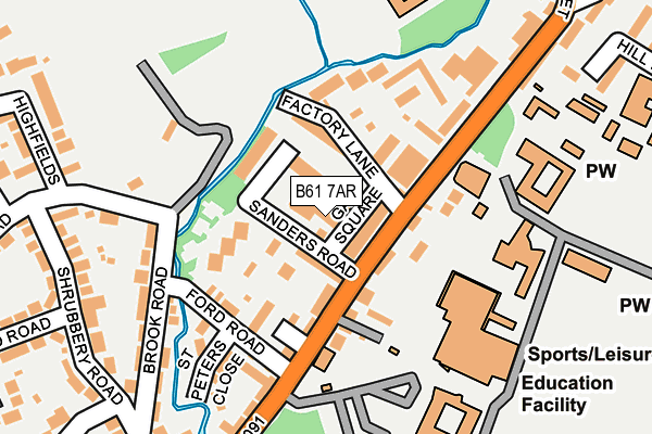 B61 7AR map - OS OpenMap – Local (Ordnance Survey)