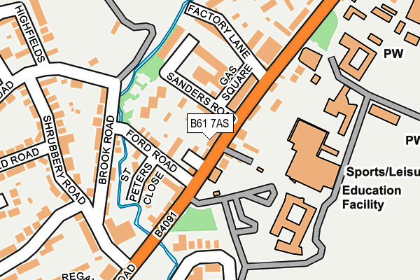 B61 7AS map - OS OpenMap – Local (Ordnance Survey)