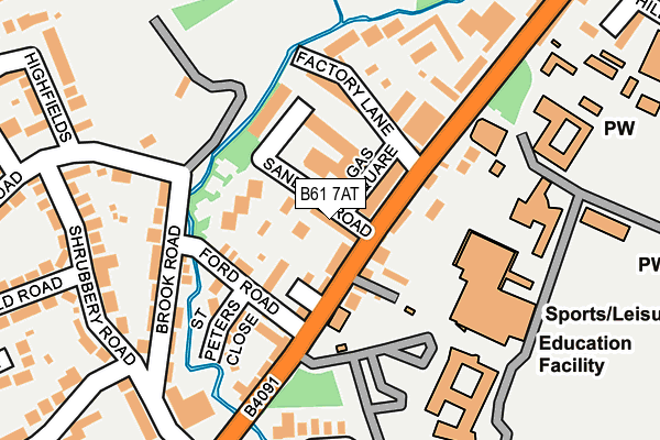 B61 7AT map - OS OpenMap – Local (Ordnance Survey)