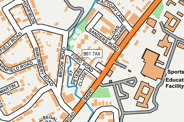 B61 7AX map - OS OpenMap – Local (Ordnance Survey)