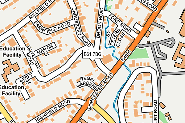 B61 7BG map - OS OpenMap – Local (Ordnance Survey)