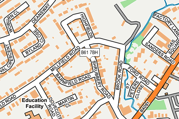 B61 7BH map - OS OpenMap – Local (Ordnance Survey)