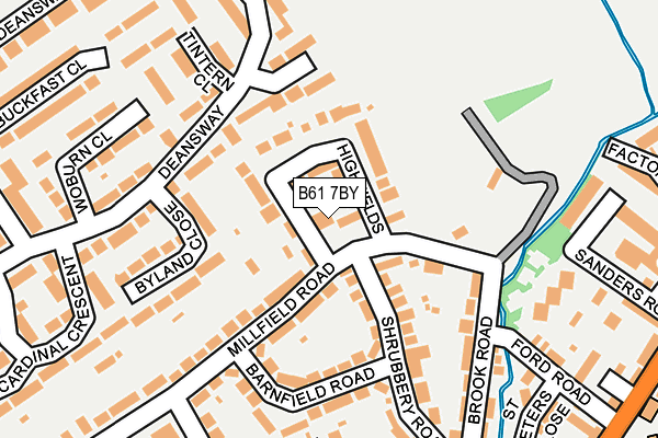 B61 7BY map - OS OpenMap – Local (Ordnance Survey)