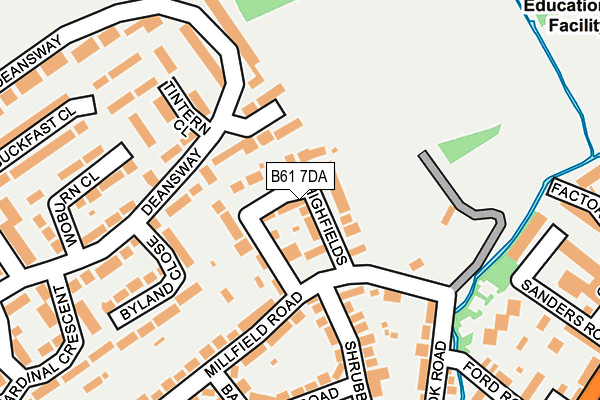 B61 7DA map - OS OpenMap – Local (Ordnance Survey)