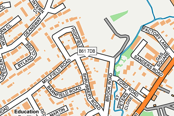 B61 7DB map - OS OpenMap – Local (Ordnance Survey)