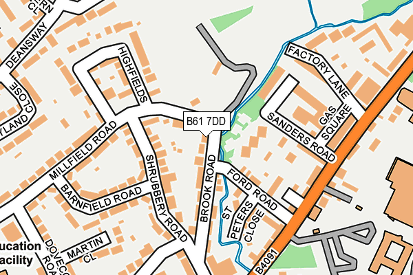 B61 7DD map - OS OpenMap – Local (Ordnance Survey)