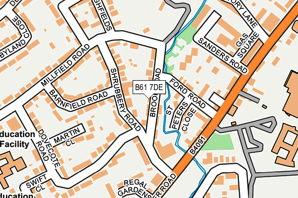 B61 7DE map - OS OpenMap – Local (Ordnance Survey)