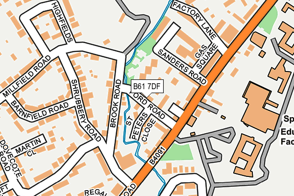 B61 7DF map - OS OpenMap – Local (Ordnance Survey)