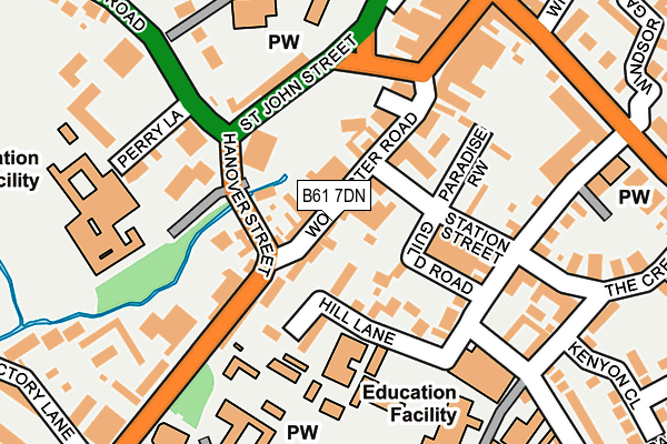 B61 7DN map - OS OpenMap – Local (Ordnance Survey)