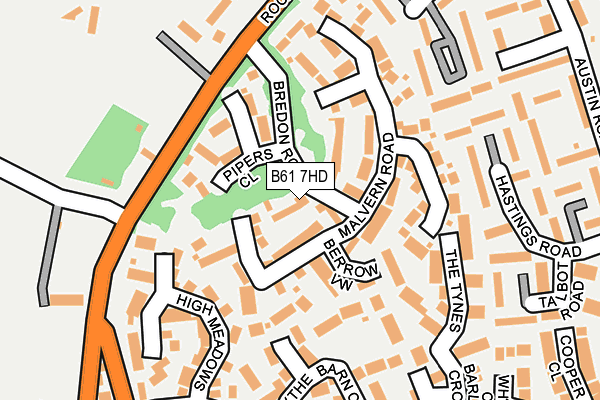 B61 7HD map - OS OpenMap – Local (Ordnance Survey)