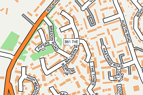 B61 7HE map - OS OpenMap – Local (Ordnance Survey)