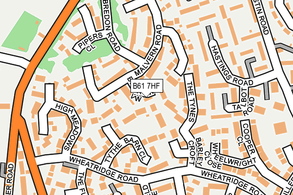 B61 7HF map - OS OpenMap – Local (Ordnance Survey)