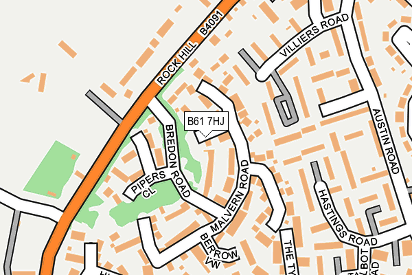 B61 7HJ map - OS OpenMap – Local (Ordnance Survey)