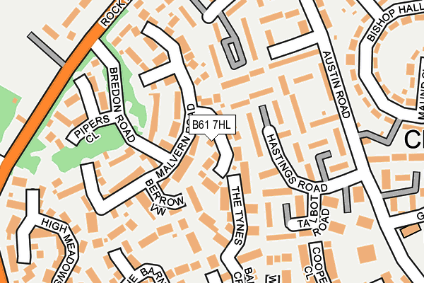 B61 7HL map - OS OpenMap – Local (Ordnance Survey)