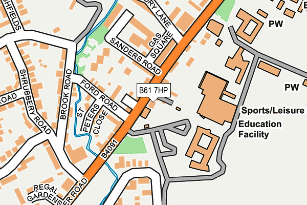 B61 7HP map - OS OpenMap – Local (Ordnance Survey)