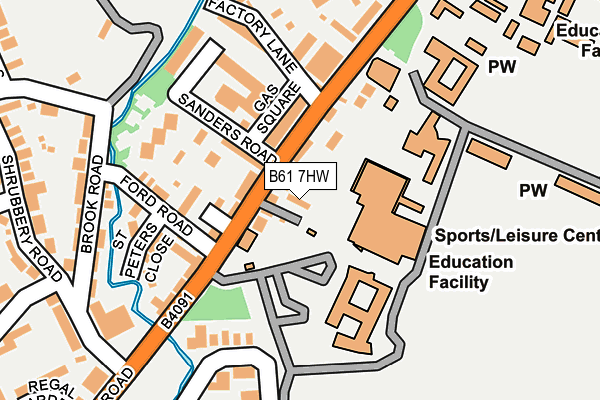 B61 7HW map - OS OpenMap – Local (Ordnance Survey)