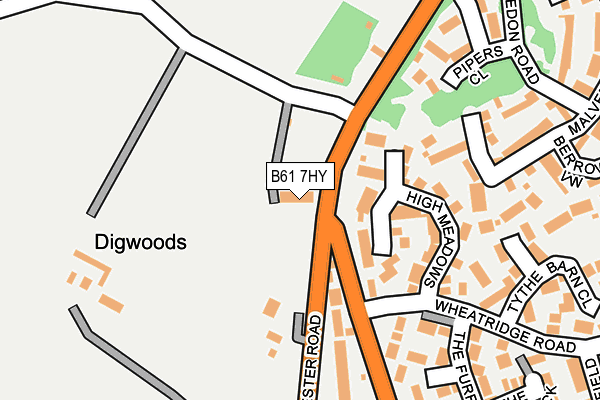 B61 7HY map - OS OpenMap – Local (Ordnance Survey)