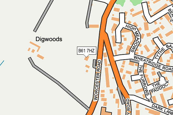 B61 7HZ map - OS OpenMap – Local (Ordnance Survey)