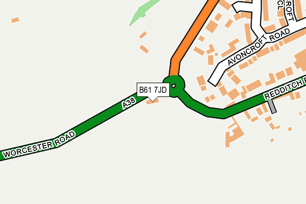 B61 7JD map - OS OpenMap – Local (Ordnance Survey)
