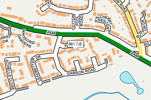 B61 7JE map - OS OpenMap – Local (Ordnance Survey)