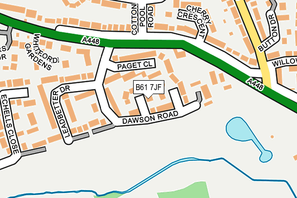 B61 7JF map - OS OpenMap – Local (Ordnance Survey)