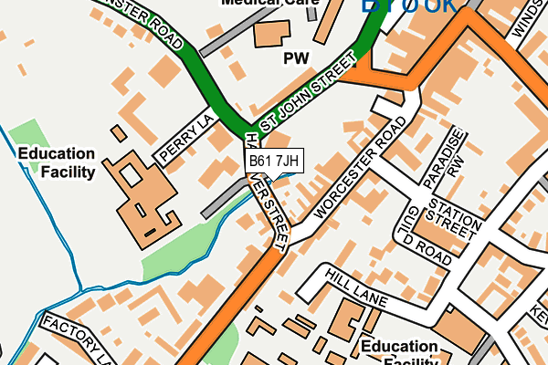 B61 7JH map - OS OpenMap – Local (Ordnance Survey)