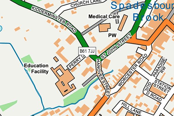 B61 7JJ map - OS OpenMap – Local (Ordnance Survey)