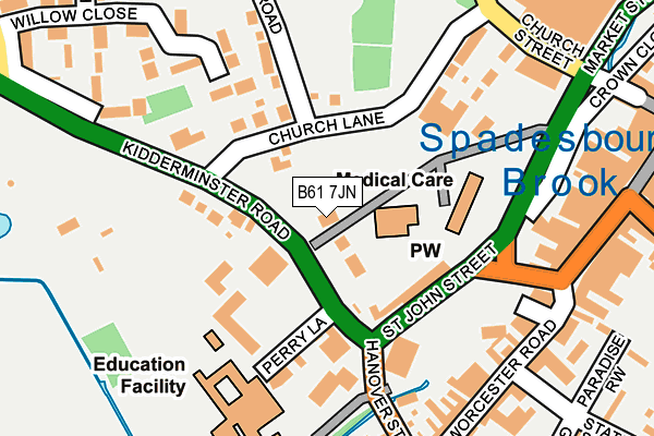 B61 7JN map - OS OpenMap – Local (Ordnance Survey)