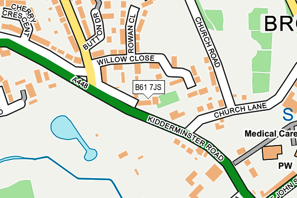 B61 7JS map - OS OpenMap – Local (Ordnance Survey)