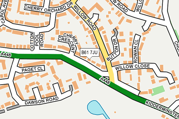 B61 7JU map - OS OpenMap – Local (Ordnance Survey)