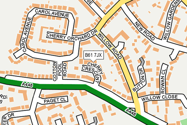 B61 7JX map - OS OpenMap – Local (Ordnance Survey)