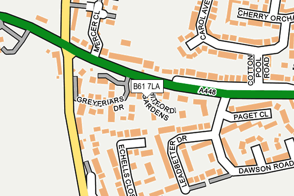 B61 7LA map - OS OpenMap – Local (Ordnance Survey)