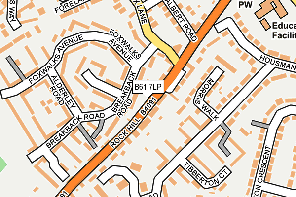 B61 7LP map - OS OpenMap – Local (Ordnance Survey)