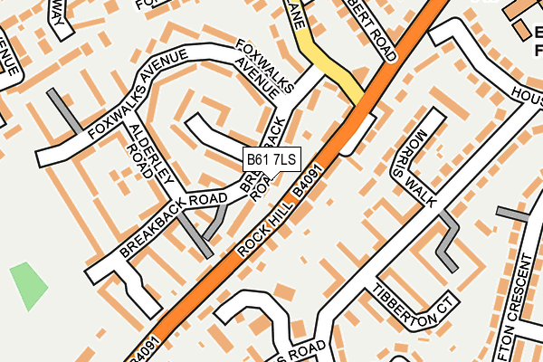 B61 7LS map - OS OpenMap – Local (Ordnance Survey)