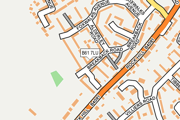 B61 7LU map - OS OpenMap – Local (Ordnance Survey)