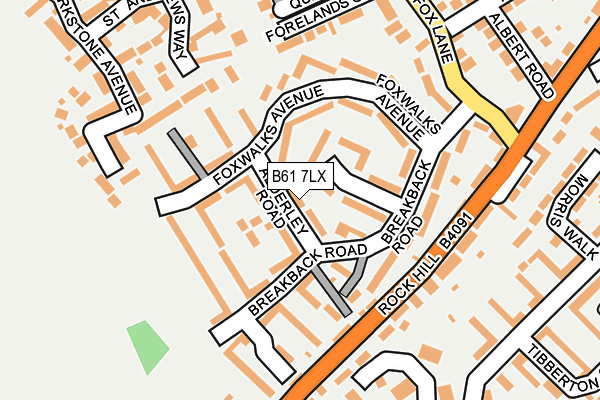 B61 7LX map - OS OpenMap – Local (Ordnance Survey)