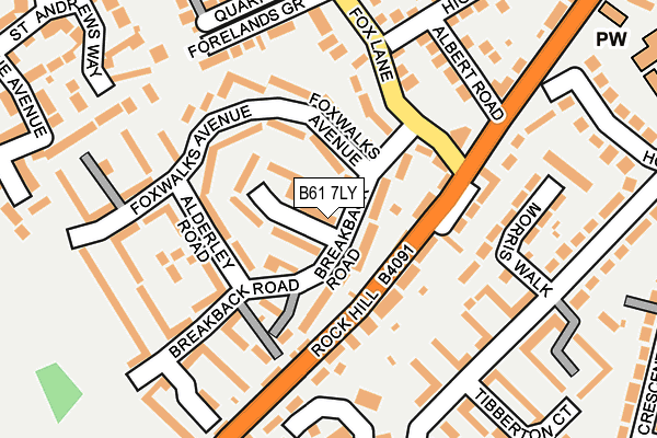 B61 7LY map - OS OpenMap – Local (Ordnance Survey)