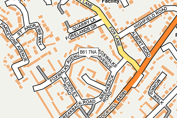 B61 7NA map - OS OpenMap – Local (Ordnance Survey)