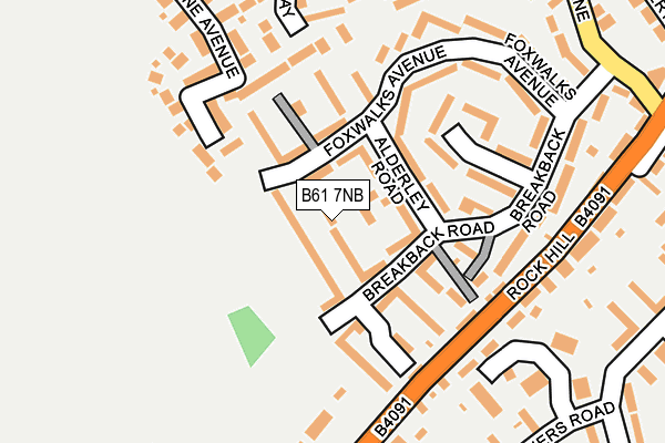 B61 7NB map - OS OpenMap – Local (Ordnance Survey)