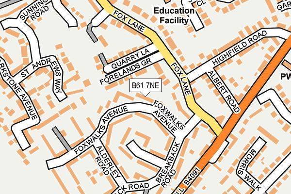 B61 7NE map - OS OpenMap – Local (Ordnance Survey)