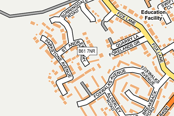 B61 7NR map - OS OpenMap – Local (Ordnance Survey)