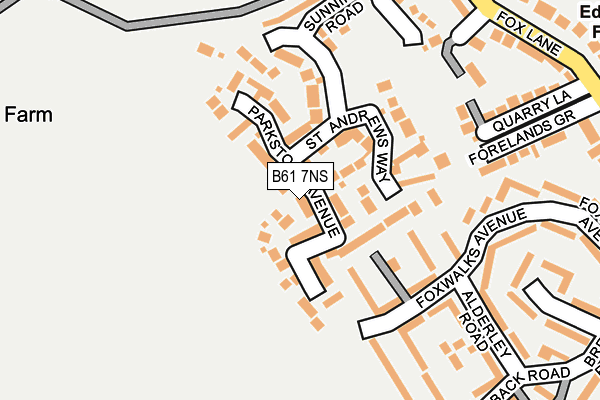 B61 7NS map - OS OpenMap – Local (Ordnance Survey)